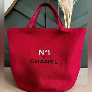 CHANEL * BRAND NEW * LIMITED Red Canvas Shoulder Tote Bag